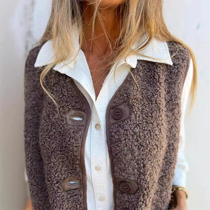 Women's Autumn Buttoned Cardigan with Warm Wool