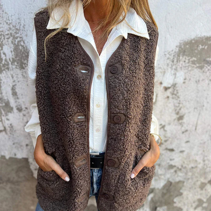 Women's Autumn Buttoned Cardigan with Warm Wool