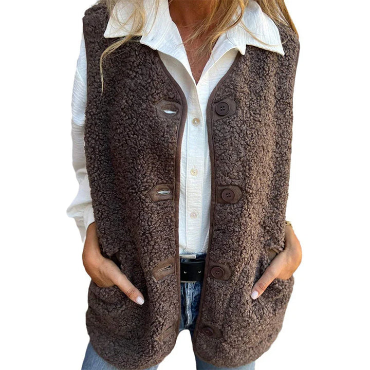 Women's Autumn Buttoned Cardigan with Warm Wool